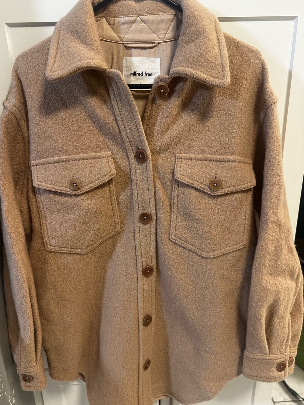 Wilfred Tan Wool-Blend Utility Shacket